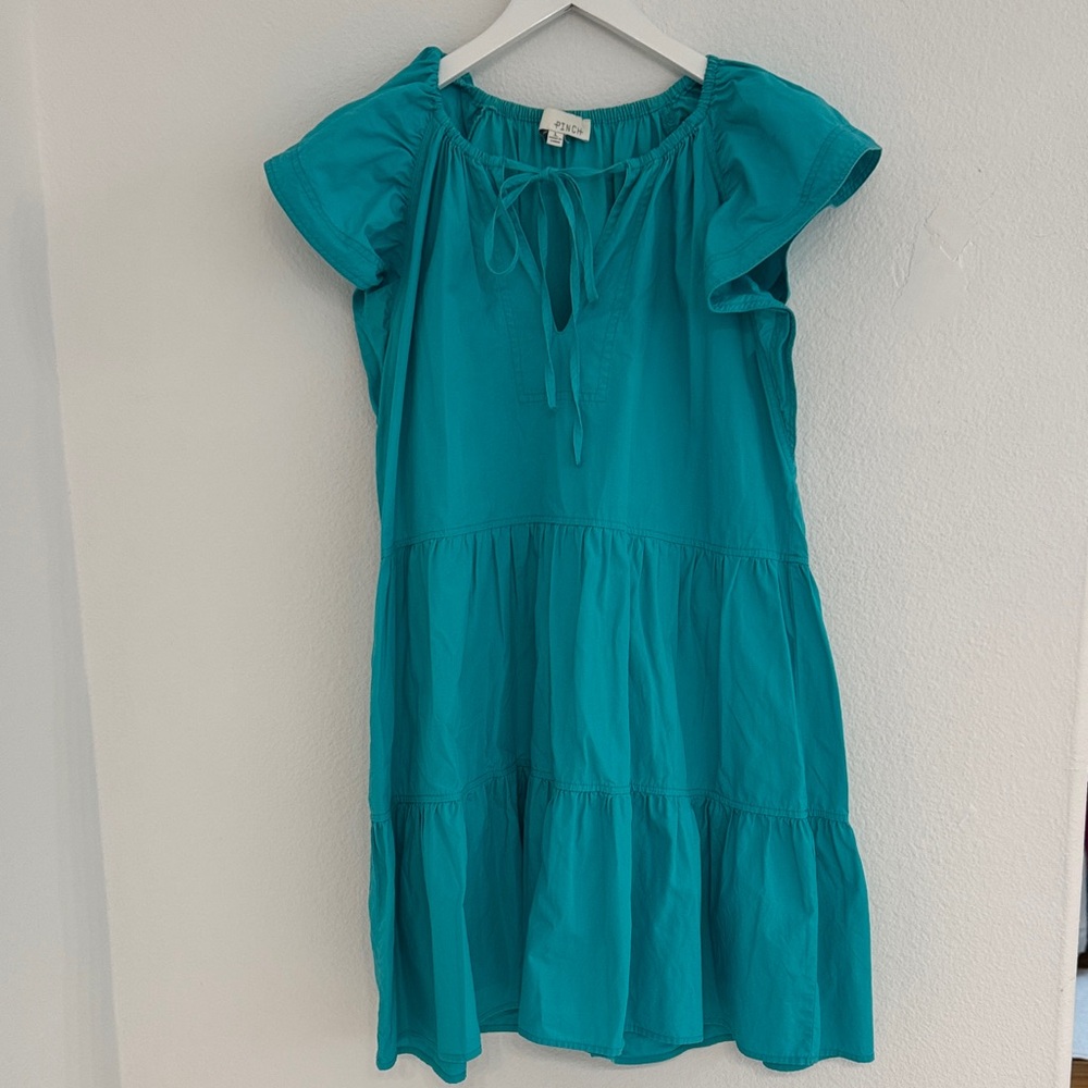 Bright Teal Ruffled Dress